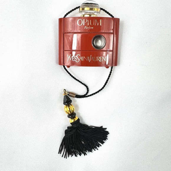 Vintage YSL Opium Parfum Inro Amulet Bottle 7.5 ml – Empty Collectible w/ Tassel - Picture 4 of 10